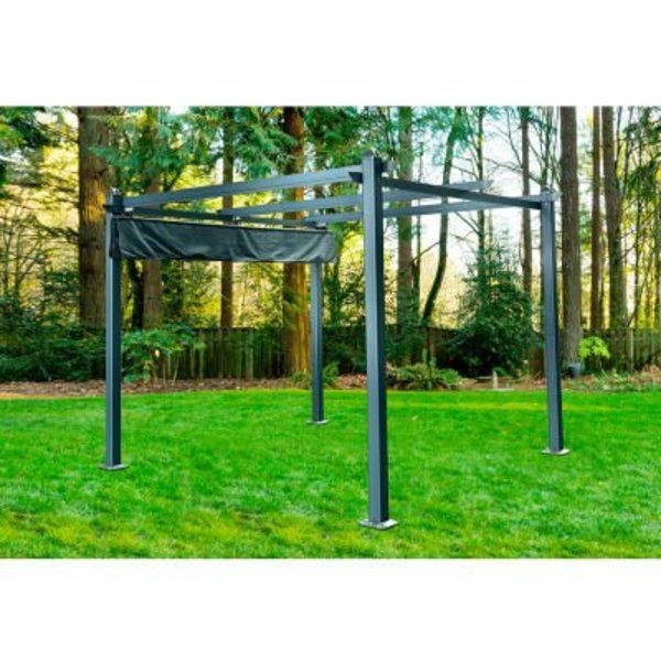 Almo Fulfillment Services Llc Hanover HANPERG10X10-GRY Aluminum Pergola, 115"L x 115"W x 89-11/16"H, Dark Gray HANPERG10X10-GRY